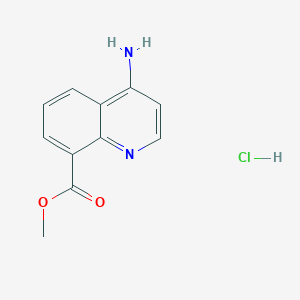 Chemical structure of Methyl 4-aminoquinoline-8-carboxylate hydrochloride