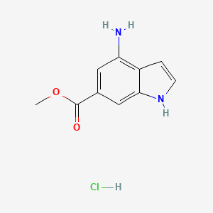 Chemical structure of Methyl 4-Amino-6-indolecarboxylate Hydrochloride