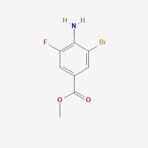 Chemical structure of Methyl 4-amino-3-bromo-5-fluorobenzoate