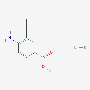 Chemical structure of Methyl 4-amino-3-(tert-butyl)benzoate hydrochloride