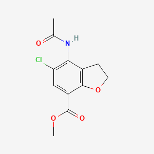 Chemical structure of Methyl 4-acetamido-5-chloro-2,3-dihydrobenzofuran-7-carboxylate