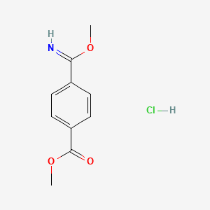 Chemical structure of Methyl 4-[Imino(methoxy)methyl]benzoate Hydrochloride