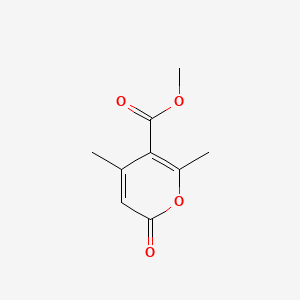 Chemical structure of Methyl 4,6-dimethyl-2-oxo-2H-pyran-5-carboxylate
