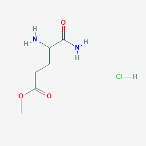 Chemical structure of Methyl 4,5-diamino-5-oxopentanoate hydrochloride