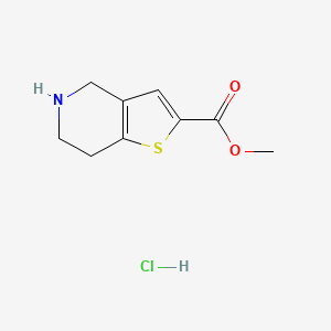 Chemical structure of Methyl 4,5,6,7-tetrahydrothieno[3,2-c]pyridine-2-carboxylate hydrochloride