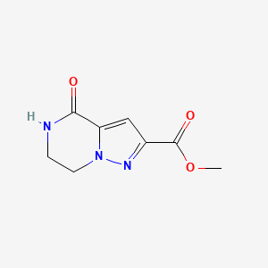 Chemical structure of Methyl 4,5,6,7-tetrahydro-4-oxopyrazolo[1,5-a]pyrazine-2-carboxylate