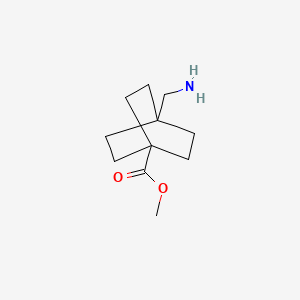 Chemical structure of Methyl 4-(aminomethyl)bicyclo[2.2.2]octane-1-carboxylate