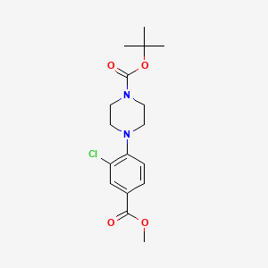Chemical structure of Methyl 4-(4-Boc-1-piperazinyl)-3-chlorobenzoate