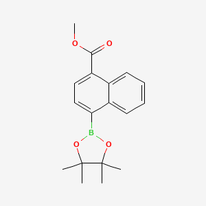Chemical structure of Methyl 4-(4,4,5,5-tetramethyl-1,3,2-dioxaborolan-2-yl)-1-naphthoate