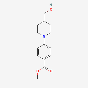 Chemical structure of Methyl 4-(4-(hydroxymethyl)piperidin-1-yl)benzoate