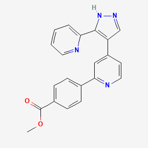 Chemical structure of Methyl 4-(4-(3-(pyridin-2-yl)-1H-pyrazol-4-yl)pyridin-2-yl)benzoate