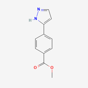 Chemical structure of Methyl 4-(1H-pyrazol-5-yl)benzoate