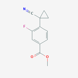 Chemical structure of Methyl 4-(1-cyanocyclopropyl)-3-fluorobenzoate