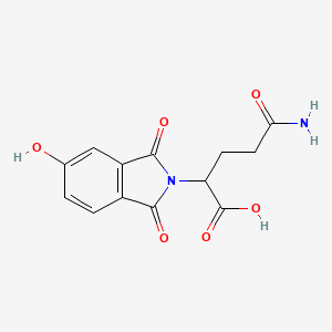 Chemical structure of methyl 4-(1-cyano-2-ethoxy-2-oxoethyl)-3-nitrobenzoate