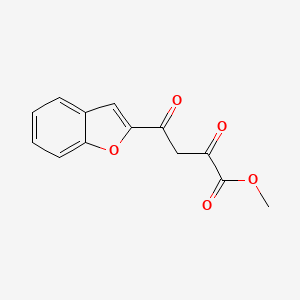 Chemical structure of Methyl 4-(1-benzofuran-2-yl)-2,4-dioxobutanoate