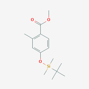 Chemical structure of methyl 4-((tert-butyldimethylsilyl)oxy)-2-methylbenzoate