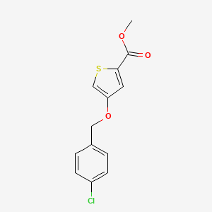 Chemical structure of Methyl 4-((4-chlorobenzyl)oxy)thiophene-2-carboxylate