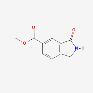 Chemical structure of Methyl 3-oxoisoindoline-5-carboxylate