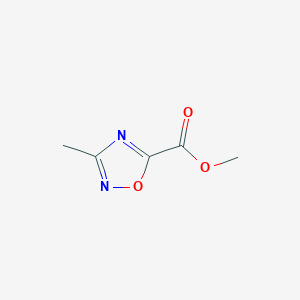 Chemical structure of methyl 3-methyl-1,2,4-oxadiazole-5-carboxylate
