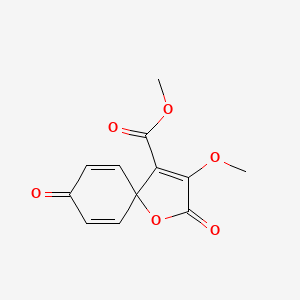 Chemical structure of Methyl 3-methoxy-2,8-dioxo-1-oxaspiro[4.5]deca-3,6,9-triene-4-carboxylate