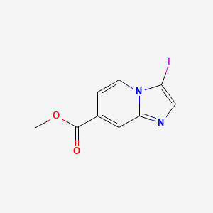 Chemical structure of Methyl 3-iodoimidazo[1,2-a]pyridine-7-carboxylate