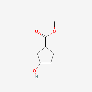 Chemical structure of Methyl 3-hydroxycyclopentanecarboxylate