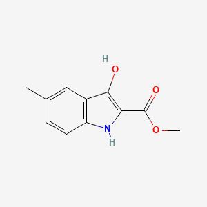 Chemical structure of Methyl 3-hydroxy-5-methyl-1H-indole-2-carboxylate