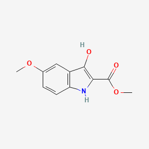 Chemical structure of Methyl 3-hydroxy-5-methoxy-1H-indole-2-carboxylate