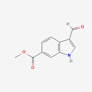 Chemical structure of Methyl 3-Formylindole-6-carboxylate