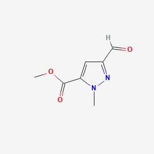 Chemical structure of Methyl 3-formyl-1-methyl-1H-pyrazole-5-carboxylate