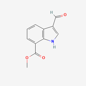 Chemical structure of Methyl 3-formyl-1H-indole-7-carboxylate