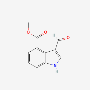 Chemical structure of Methyl 3-formyl-1H-indole-4-carboxylate