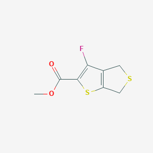 Chemical structure of Methyl 3-fluoro-4,6-dihydrothieno[3,4-b]thiophene-2-carboxylate