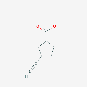 Chemical structure of Methyl 3-ethynylcyclopentane-1-carboxylate