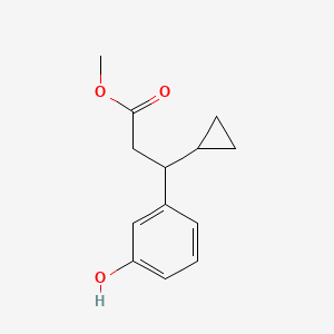 Chemical structure of Methyl 3-Cyclopropyl-3-(3-hydroxyphenyl)propanoate