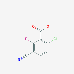 Chemical structure of Methyl 3-cyano-6-chloro-2-fluorobenzoate