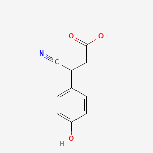 Chemical structure of Methyl 3-Cyano-3-(4-hydroxyphenyl)propanoate