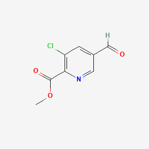 Chemical structure of Methyl 3-chloro-5-formylpicolinate
