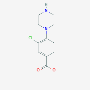 Chemical structure of Methyl 3-Chloro-4-piperazinobenzoate