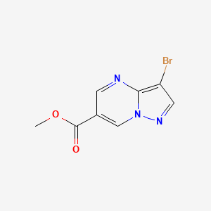 Chemical structure of Methyl 3-bromopyrazolo[1,5-a]pyrimidine-6-carboxylate