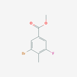 Chemical structure of Methyl 3-bromo-5-fluoro-4-methylbenzoate
