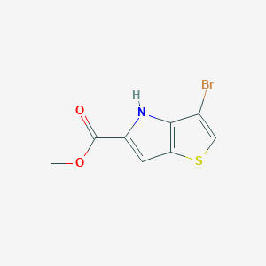 Chemical structure of Methyl 3-bromo-4H-thieno[3,2-b]pyrrole-5-carboxylate