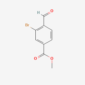 Chemical structure of Methyl 3-bromo-4-formylbenzoate