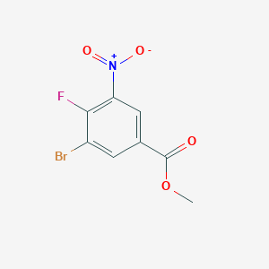 Chemical structure of Methyl 3-bromo-4-fluoro-5-nitrobenzoate