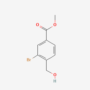 Chemical structure of Methyl 3-bromo-4-(hydroxymethyl)benzoate