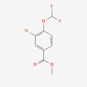 Chemical structure of Methyl 3-bromo-4-(difluoromethoxy)benzoate
