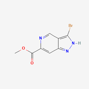 Chemical structure of Methyl 3-bromo-1H-pyrazolo[4,3-c]pyridine-6-carboxylate