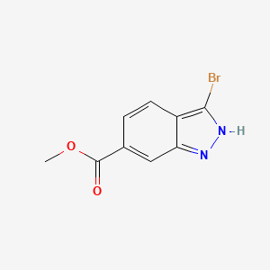 Chemical structure of Methyl 3-bromo-1H-indazole-6-carboxylate