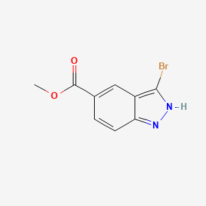 Chemical structure of Methyl 3-bromo-1H-indazole-5-carboxylate