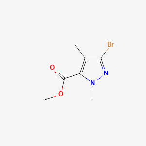 Chemical structure of Methyl 3-bromo-1,4-dimethyl-1H-pyrazole-5-carboxylate